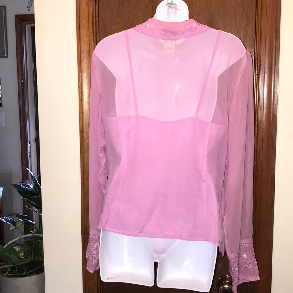 🌹ICE Beaded Sheer Blouse - Picture 4 of 8